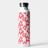 Roter Hibiskus, rote Blume, Muster von Blume Trinkflasche (Links)