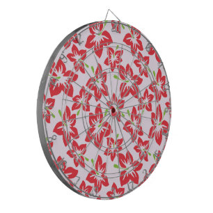 Roter Hibiskus, rote Blumen, Blumenmuster Dartscheibe