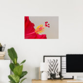 Roter Hibiskus Schließung von Pistil und Stamen Poster (Heimbüro)