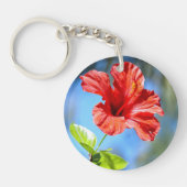 Roter Hibiskus Schlüsselanhänger (Vorderseite)