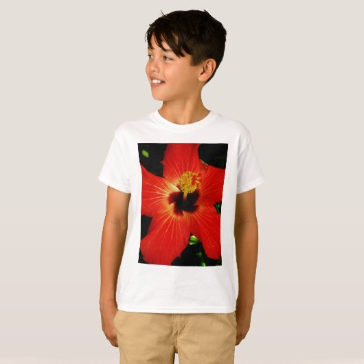 Roter Hibiskus T-Shirt (Vorne ganz)