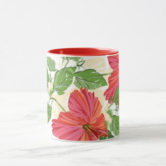 Roter Hibiskus Tasse (Zentrum)
