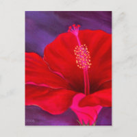 Roter Hibiskus Tropische Blume Malerei - Multi