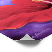 Roter Hibiskus Tropische Blume Malerei - Poster (Ecke)