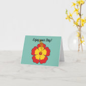 Roter Hibiskus Tropische Blume | Text hinzufügen Karte (Gelbe Blume)
