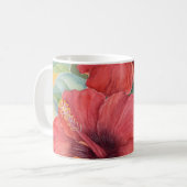 Roter Hibiskus-tropische Blumen-Malerei - multi Kaffeetasse (Vorderseite Links)