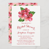 Roter Hibiskus Wasserfarbe Bridal Dusche Einladung (Vorne/Hinten)