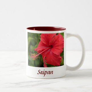 Roter Hibiskus Zweifarbige Tasse