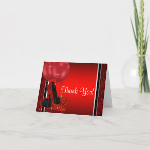 Roter High Heel Schuh Vielen Dank Dankeskarte