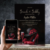 Roter High Heel Schuhe Brunch und Sekt