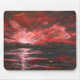 Roter Himmel am Abend Mousepad