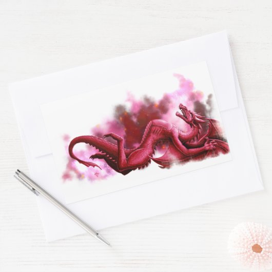 Roter Himmel am Morgen Rechteckiger Aufkleber (Umschlag)