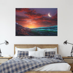 Roter Himmel bei Nacht Leinwanddruck