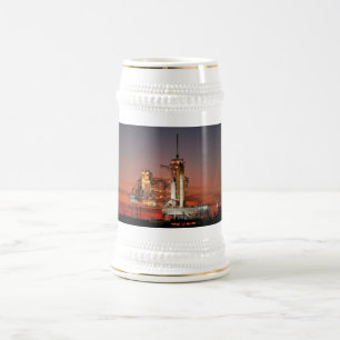 Roter Himmel beim Start der Raumfähre Atlantis Bierglas