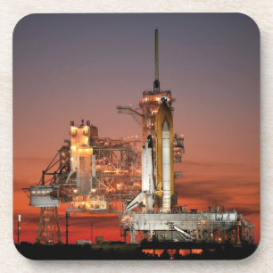 Roter Himmel beim Start der Space Shuttle Atlantis Getränkeuntersetzer