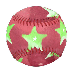 Roter Himmel mit Sternen Baseball