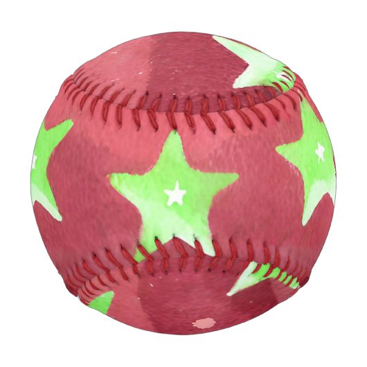 Roter Himmel mit Sternen Baseball (Rückseite)