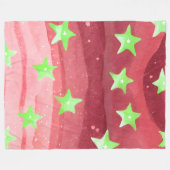 Roter Himmel mit Sternen Fleecedecke (Vorderseite (Horizontal))