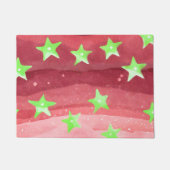 Roter Himmel mit Sternen Fußmatte (Vorderseite)