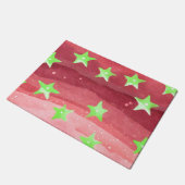Roter Himmel mit Sternen Fußmatte (Schrägansicht)