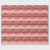 Roter Himmel mit Sternen Geschenkpapier (Flach)