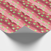Roter Himmel mit Sternen Geschenkpapier (Ecke)