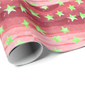 Roter Himmel mit Sternen Geschenkpapier (Rolleneckpunkt)