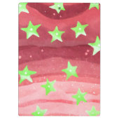 Roter Himmel mit Sternen Klemmbrett (Rückseite)