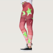 Roter Himmel mit Sternen Leggings (Links)