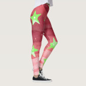 Roter Himmel mit Sternen Leggings (Rechts)