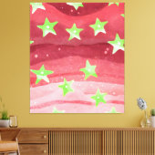 Roter Himmel mit Sternen Leinwanddruck (Insitu (Wohnzimmer))