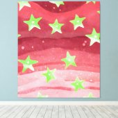 Roter Himmel mit Sternen Leinwanddruck (Insitu (Holzboden))