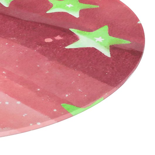 Roter Himmel mit Sternen Schneidebrett (Ecke)