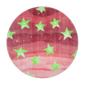 Roter Himmel mit Sternen Schneidebrett (Vorderseite)