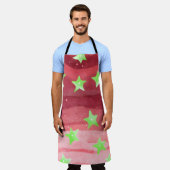 Roter Himmel mit Sternen Schürze (Getragen)