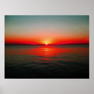 Roter Himmel nachts Poster