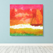 Roter Himmel segeln Leinwanddruck (Insitu (Holzboden))
