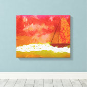 Roter Himmel segeln Leinwanddruck (Insitu (Holzboden))