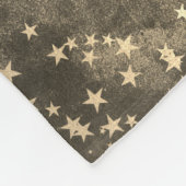 Roter Himmelssepia, braunes goldenes Sternmuster Fleecedecke (Ecke)