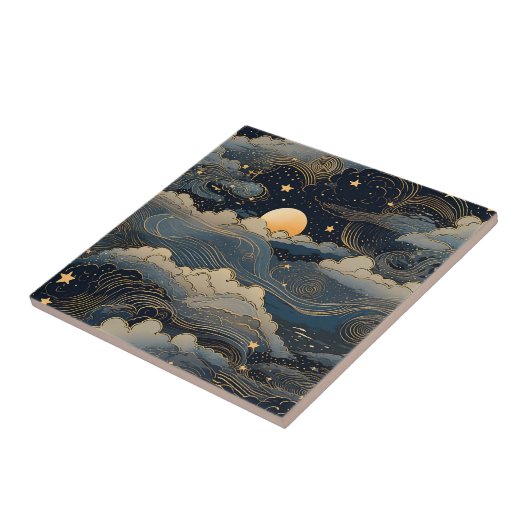 Roter Himmelsstern Fliese (Seite)