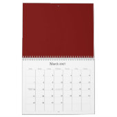 Roter Hintergrund auf einem Kalender (Mär 2027)