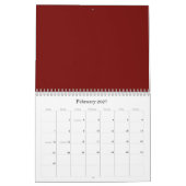 Roter Hintergrund auf einem Kalender (Feb 2027)