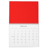 Roter Hintergrund auf einem Kalender (Mär 2027)