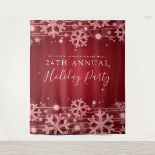 Roter Hintergrund Corporate Elegant Winter Glam Wandteppich
