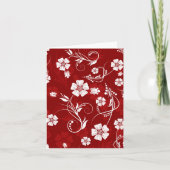 Roter Hintergrund der weißen Blume Karte (Vorderseite)