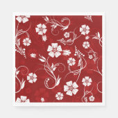 Roter Hintergrund der weißen Blume Serviette (Vorderseite)