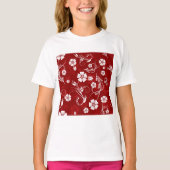 Roter Hintergrund der weißen Blume T-Shirt (Vorderseite)