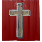 Roter Hintergrund des Duschvorhangs Duschvorhang (Vorderseite)