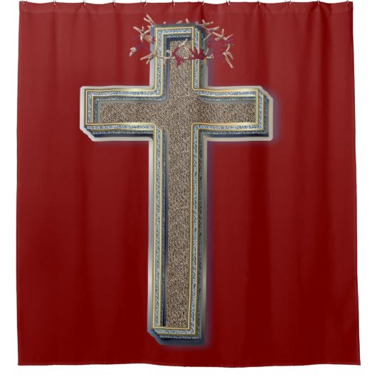 Roter Hintergrund des Duschvorhangs Duschvorhang (Vorderseite)