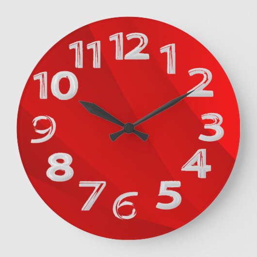 Roter Hintergrund einfach Große Wanduhr (Vorderseite)